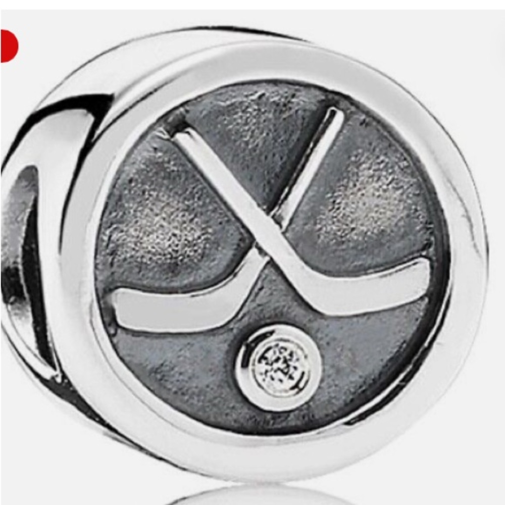 Pandora charm - Hockey puck Sterling silver